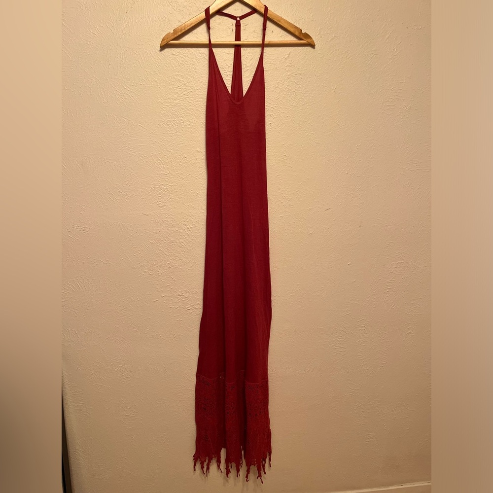 Free People Intimately Burgundy Tank Maxi Dress
